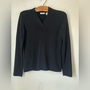 Vintage Cashmere Sweater Women’s Small 100% Cashmere Black V Neck